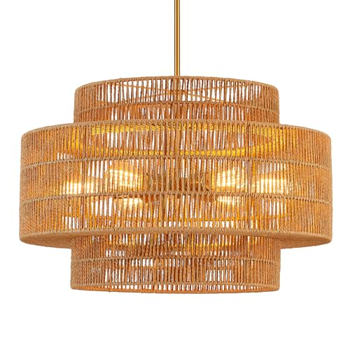 Hand Woven Rattan Chandelier
