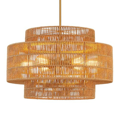 Hand Woven Rattan Chandelier