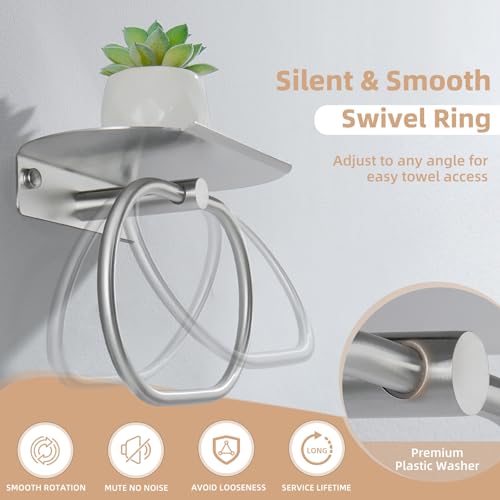 Oval Towel Ring with Storage Shelf