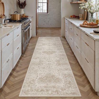 Light Brown 2x8 Runner Rugs Washable for Hallway (Y| Light Brown / 2' x 8' (Runner))