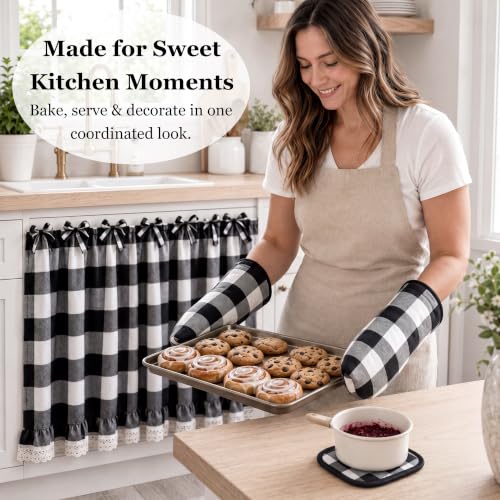 Floral Oven Skirt Curtain for Farmhouse Kitchen Decor