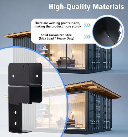 40 Foot Shipping Container Roof Brackets Fits (Black 44)
