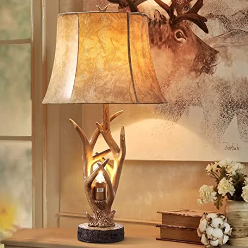 26" Rustic Antler Table Lamp