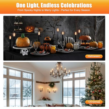 Flame Light Bulb E12 LED Realistic Flickering Fire Candelabra Decor