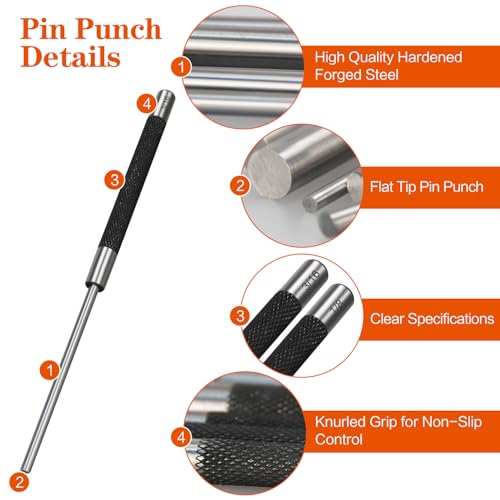 5pcs 8in Pin Punch Set