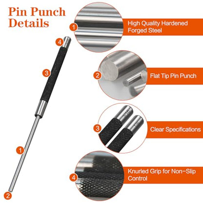 5pcs 8in Pin Punch Set