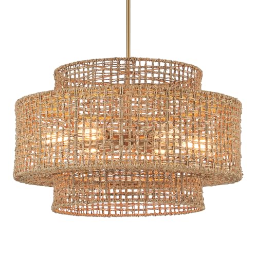Hand Woven Rattan Chandelier