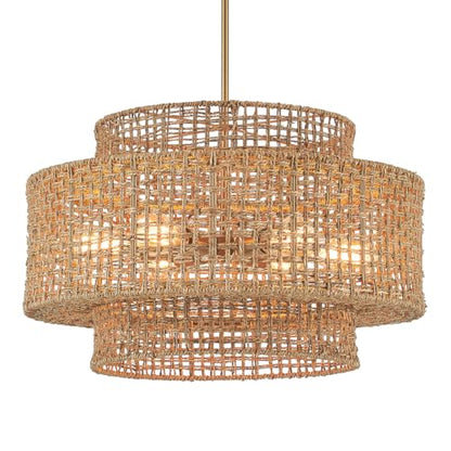 Hand Woven Rattan Chandelier