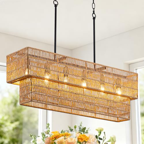 Large Rattan Chandelier