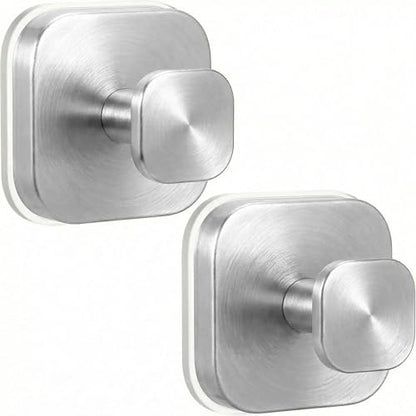 Suction Cup Hooks for Shower (Brushed Nickel / 2 Pack)