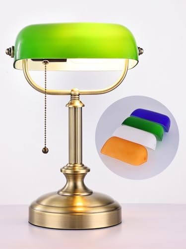 One Min Quickly Replacement Glass Shade Banker Desk Lamp