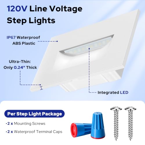5CCT 120V Dimmable LED Stair Lights Indoor Outdoor