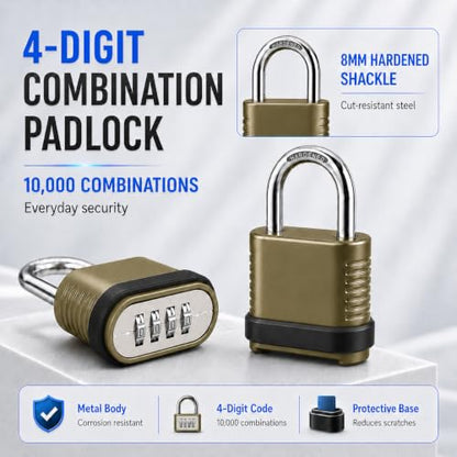4 Digit Combination Padlock