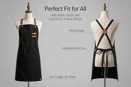 16oz Canvas Work Apron with Cross Back