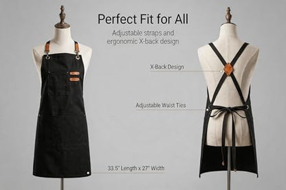 16oz Canvas Work Apron with Cross Back