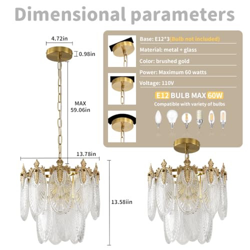 Gold Glass Chandelier
