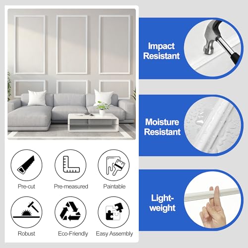 Peel and Stick Wall Molding Kit (63 x 39in)