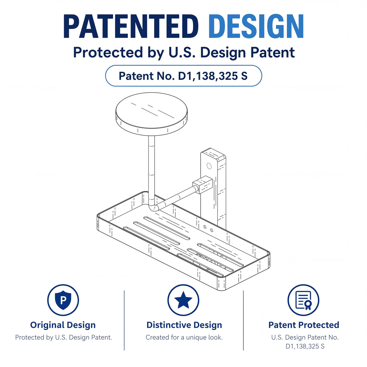 Helmet Holder Wall Mount with Shlef (Brown*1)
