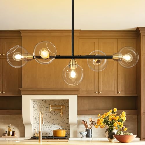 Large Linear Chandeliers for Dining Room Extra Long Linear Chandelier with Open Glass Lampshade Sputnik Goble Glass Chandelier