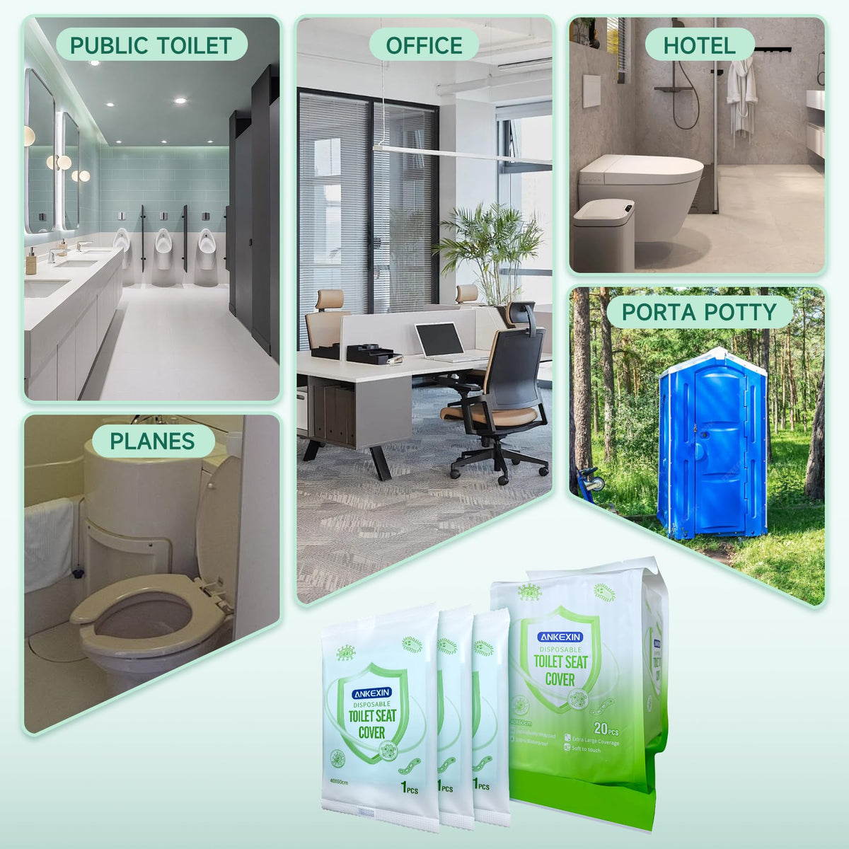 Disposable Toilet Seat Covers (Waterproof-20 PCS)