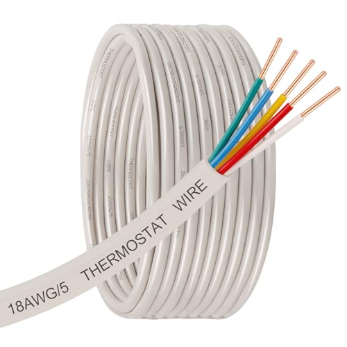 18 5 Thermostat Wire 20FT (white-18/5 / 20FT)