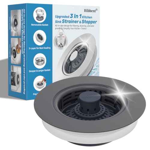3 in 1 Kitchen Sink Drain Strainer (Gray)