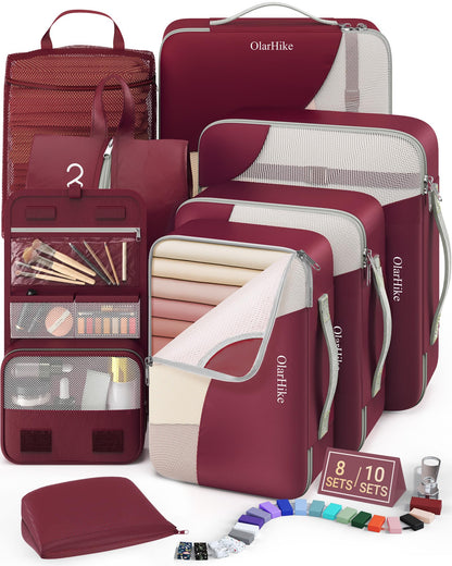 Packing Cubes for Travel (11 Burgundy)