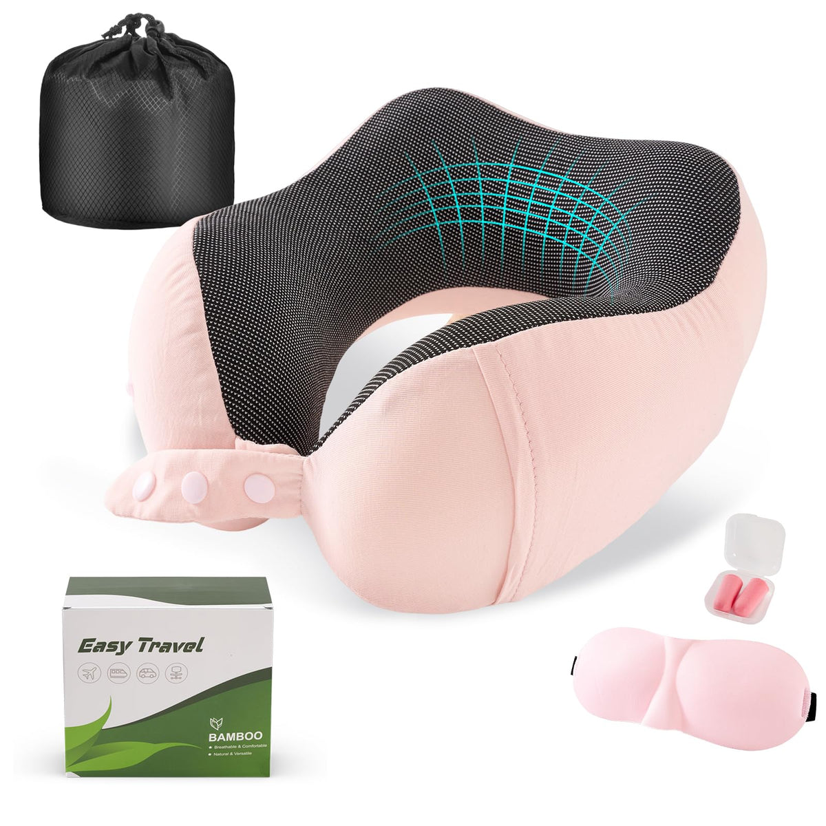 Neck Pillow for Traveling (Light Pink)