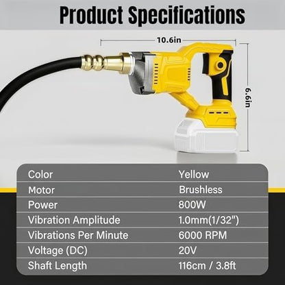 Handheld Concrete Vibrator 800W Cordless Vibrating Tool