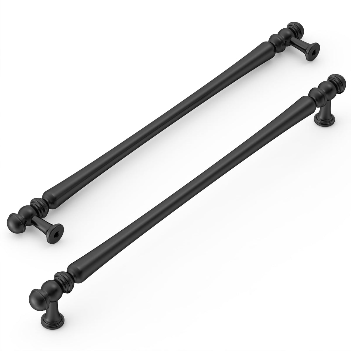 10 Pack Heavy Duty Solid Zinc Alloy Matte Black Cabinet Pulls (Matte Black / 10"/254MM Hole Center)