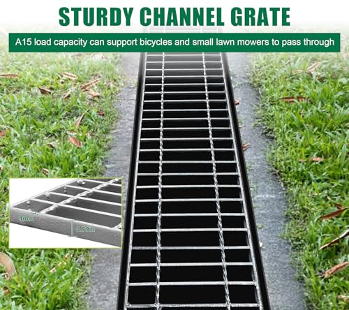 Large Capacity Trench Drain System for Yard