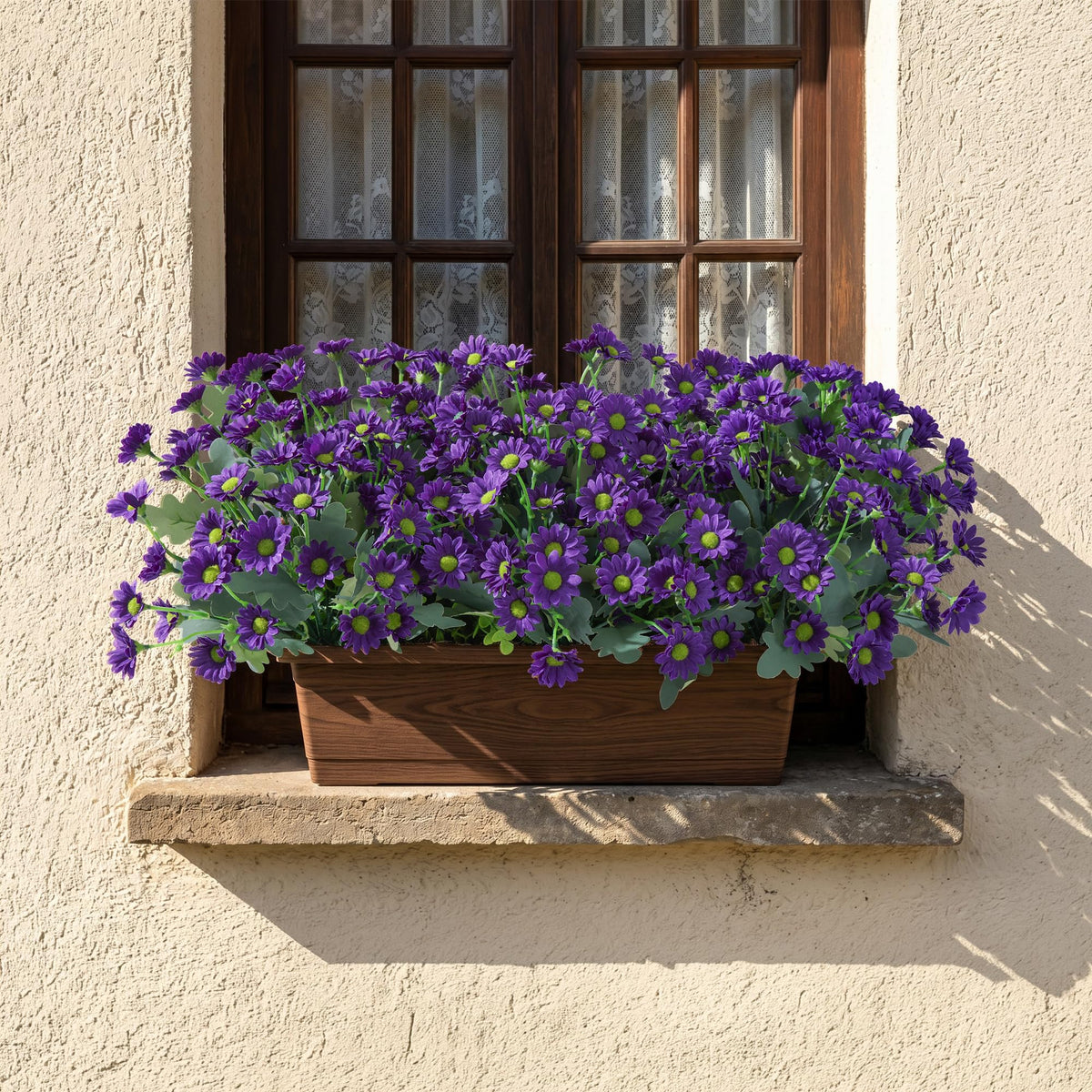Artificial Mums for Outdoors Fall Decor (Purple / 10.6 inch)