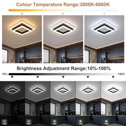 Square Modern LED Ceiling Light (White&Black / 10.62 Inches)