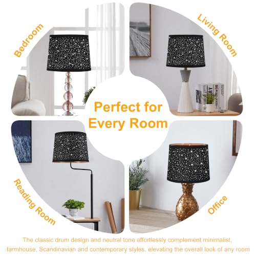 Empire Lamp Shades Set of 2 (Black&Hollowed-out Carving)