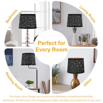 Empire Lamp Shades Set of 2 (Black&Hollowed-out Carving)