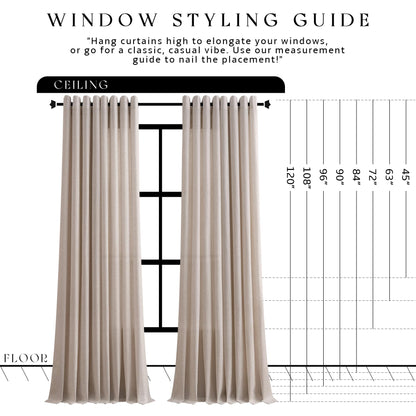 Oatmeal Grommet Linen Curtains 120 Inches Long for Living Room (Oatmeal / 52"W x 120"L (Pack of 2))