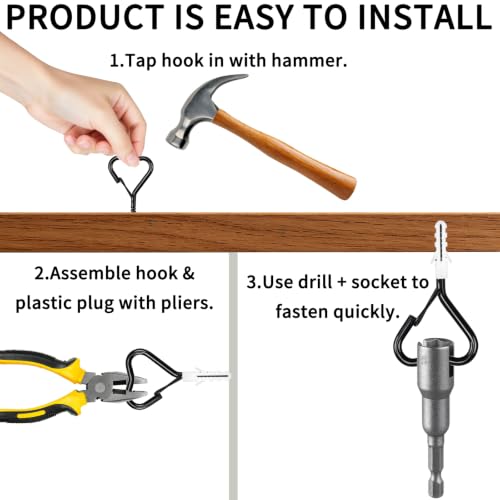 2.36IN Heart Shaped Screw Hooks for Hanging