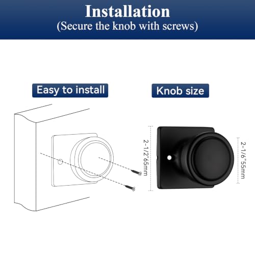 Black Door Knobs with Turn Lock for Privacy Door Use
