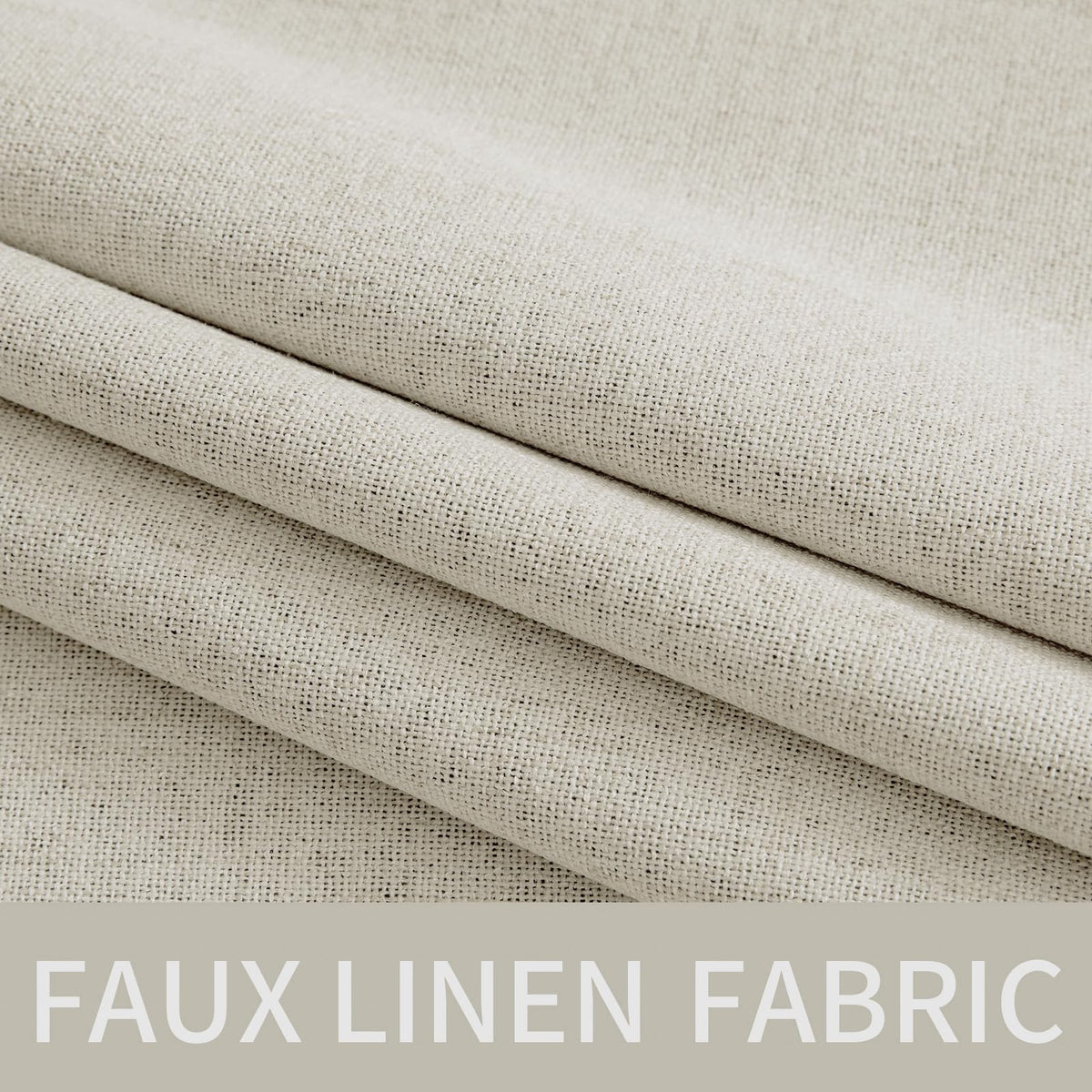 100% Blackout Linen Curtains for Bedroom 52x96 Inches Light Cream (Light Cream / 52"W x 96"L (Pack of 2))