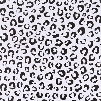 Black and White Cheetah Print Decor Wallpaper (Black/White / 17.3" x 118")