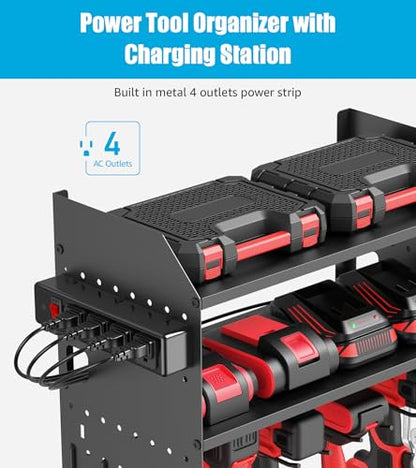 Modular Power Tool Organizer Wall Mount with Charging