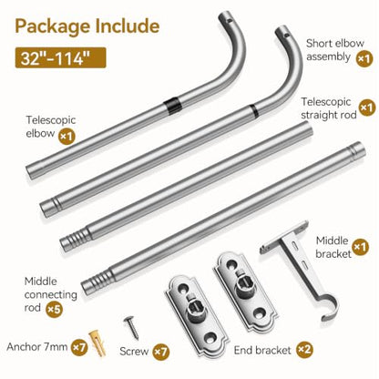 Silver Curtain Rod 32 (Silver / 32 to 114")