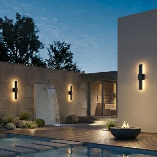 2 Pack Modern LED Outdoor Wall Light