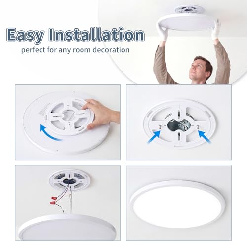 15 Inch LED Flush Mount Ceiling Light (White / 15"-6Pack)
