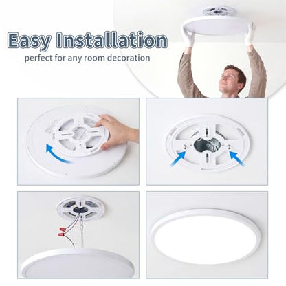 15 Inch LED Flush Mount Ceiling Light (White / 15"-6Pack)