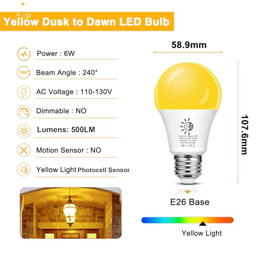 Dusk to Dawn Bug Light Bulbs Outdoor