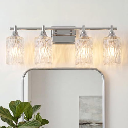Modern 4 Light Bathroom Light Fixtures (Chrome / 4-light)