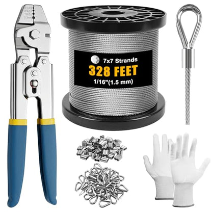 328FT Wire Rope Crimping Tool Kit