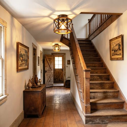 Farmhouse Semi Flush Mount Ceiling Light