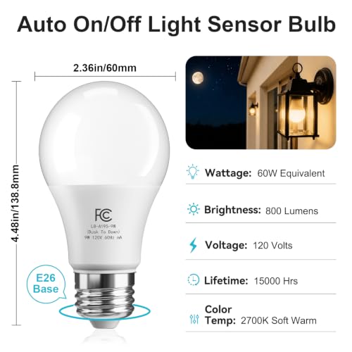 Outdoor Dusk to Dawn Sensor LED Light Bulbs